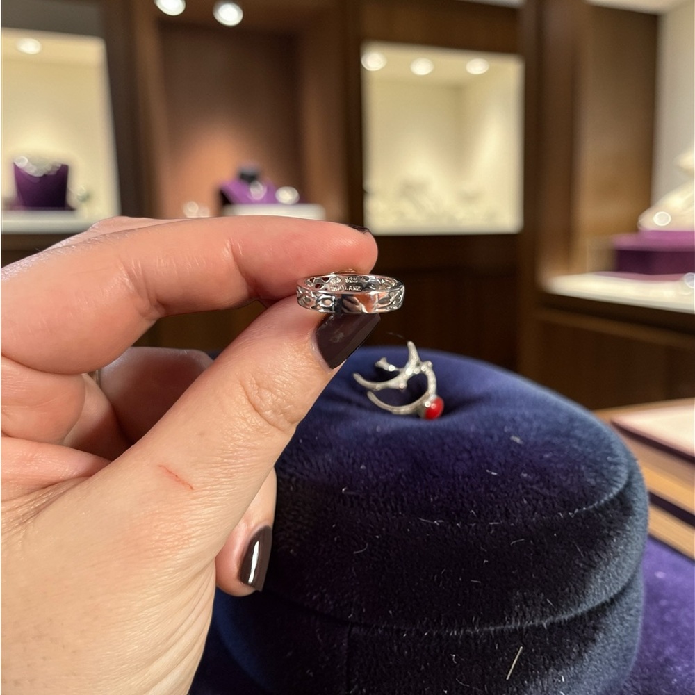 Sterling Silver Red Gemstone Statement Ring - image 4